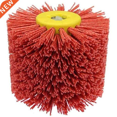 Red Abrasive Wire Drum Brushes Deburring Polishing Buffing W