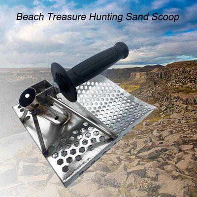 Sand Scoop for Metal Detecting, Stainless Steel with Hexahed