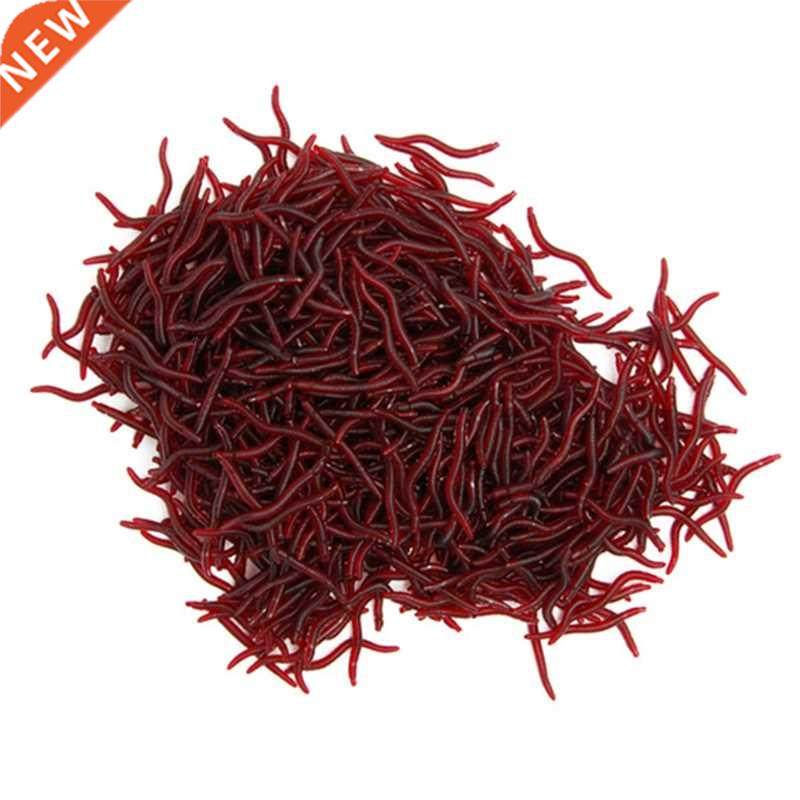 20-100pcs 35mm Earthworm Fishing Lifelike Worm Fluorescent L