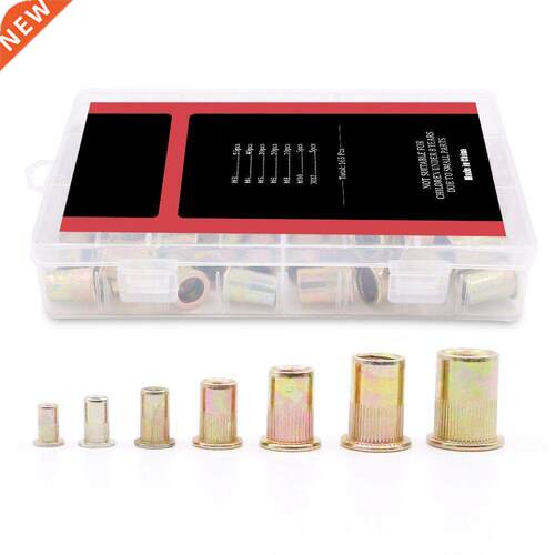 165pcs Mixed Zinc Plated Carbon Steel Rivet Nut Threaded Ins