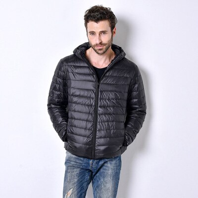 New High-end Warm Fashion for Men Feather Hooded Down Jacket