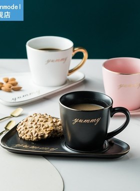 Gold Rim ceramic Coffee mug tumbler Tea Cup and Saucer Set p