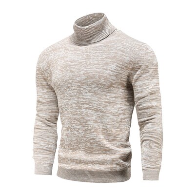 New Winter Men's Turtleneck Sweaters Cotton Slim Knitted Pul