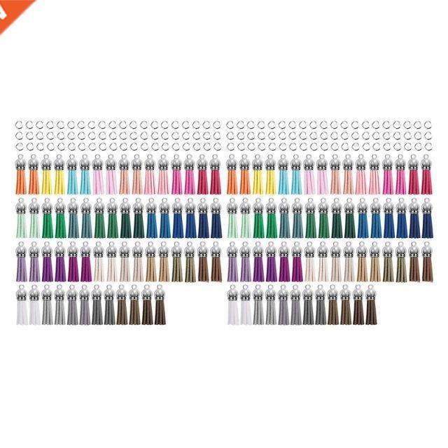 240Pcs Keychain Tassels Kit Leather Tassel Charms And Jump R