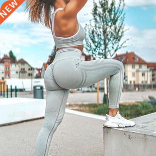 Piece Women Gray Two Rid Set Femal Crop Seamless 2pcs Yoga