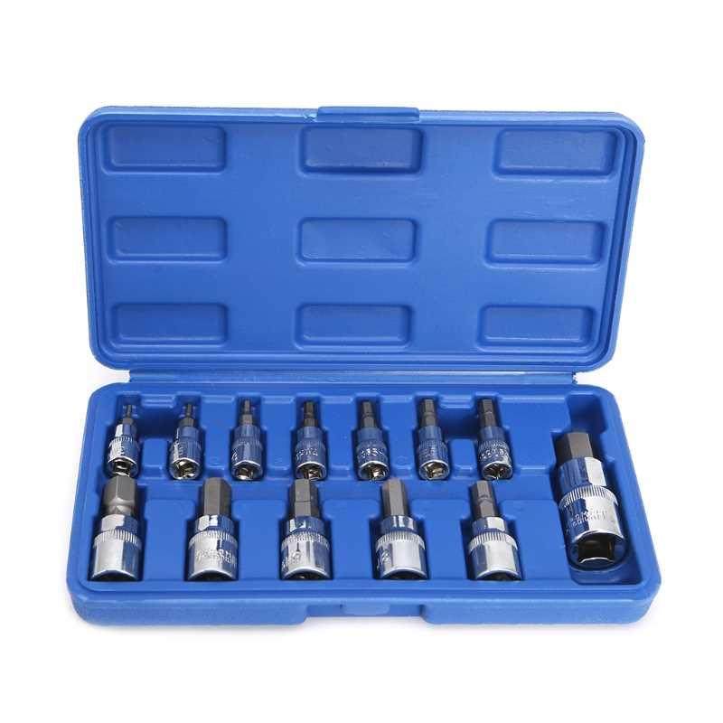 13Pcs/set Metric Allen Hex Ratchet Wrench 1/4&p;quot; 3/8&p;