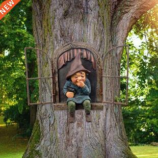 Tree Sculpture Elf Out The Door Tree Hugger Naughty Garden G