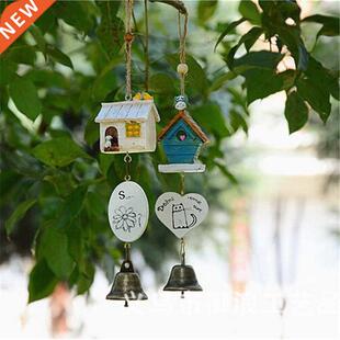 Home Garden Ornaments Bird House Cage Home Ornament Wind Chi