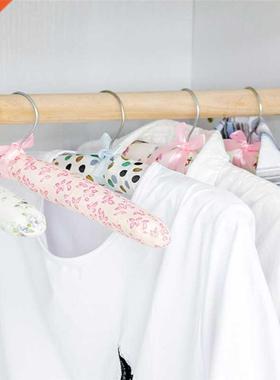 5pcs/set Seamless Wood Sponge Hanger Clothes Hangers Colorfu