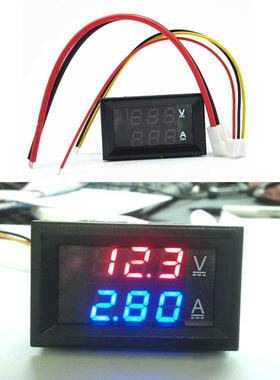 2 in1 DC Volt Amp Meter For 0-100V/50A Red Blue Voltmeter Am