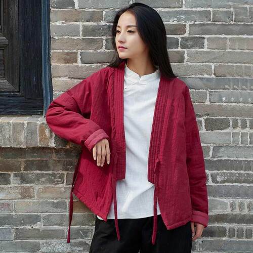 Autumn and winter women New Vintage jacket short design cot