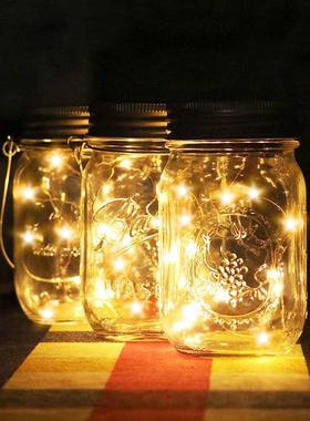 LED Solar Glass Bottle Lid Night Lamps Fairy Copper Wire Sta