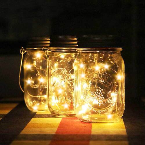 LED Solar Glass Bottle Lid Night Lamps Fairy Copper Wire Sta