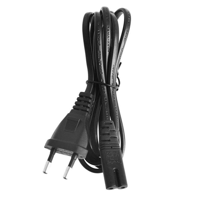 Short C7 To EU European 2-Pin Plug AC Power Cable Lead Cord