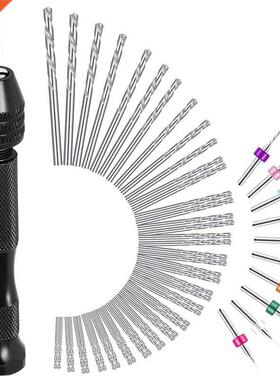 57Pcs Hand Drill Bits Set Pin Vise Hand Drill Mini Twist Dri