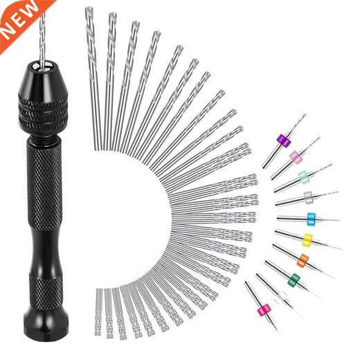 57Pcs Hand Drill Bits Set Pin Vise Hand Drill Mini Twist Dri