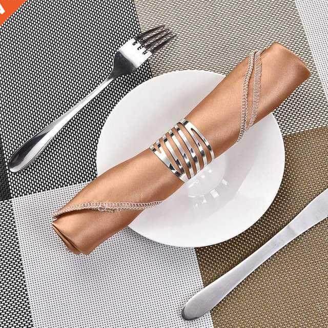 12pcs Back Pattern Wedding Napkin Rings Table Decoration Hol