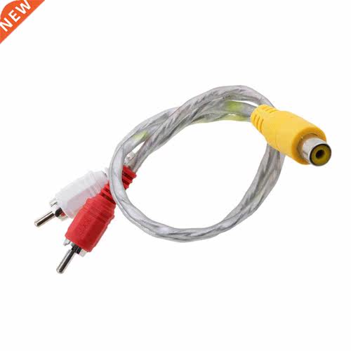 32cm RCA Female to 2 RCA Male Plug Audio Y Splitter Cable
