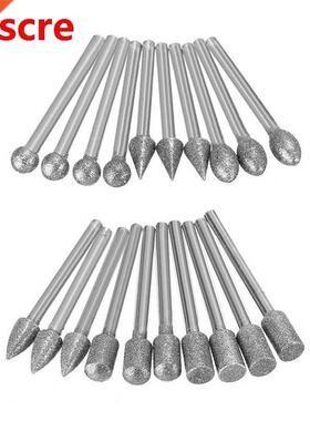 20Pcs m Shank Diamond Burr Bit Cut Engraving Carving Rotar