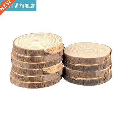 5-10Pcs Thick 1cm Nature Pine Wood Chip Polished Base Handma