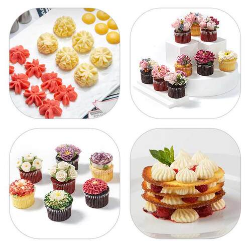 6-24 Pcs Set Pastry Bag and Stainless Steel Cake Nozzle Kitc