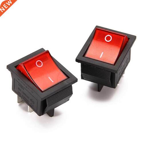 5pcs Red Lamp Light Rocker Switch with 4 Pin ON/OFF 2 Positi