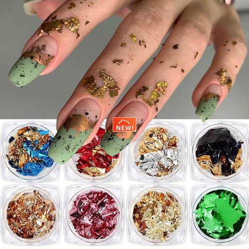 Gold Glit Foil Sequ Flakes Irregular Glit Aluminum Foil Sequ