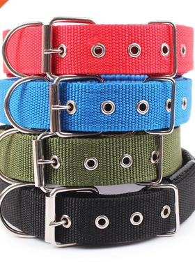 Solid Dog Collars Nylon Dog Collar For Small Medium Large D