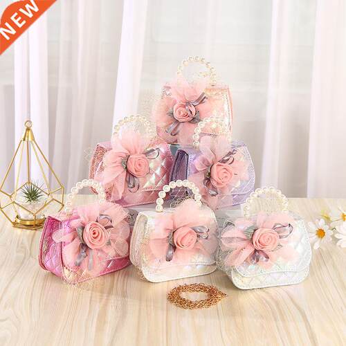 Children Chain Strap Shoulder Bag Multipurpose Flowers Decor