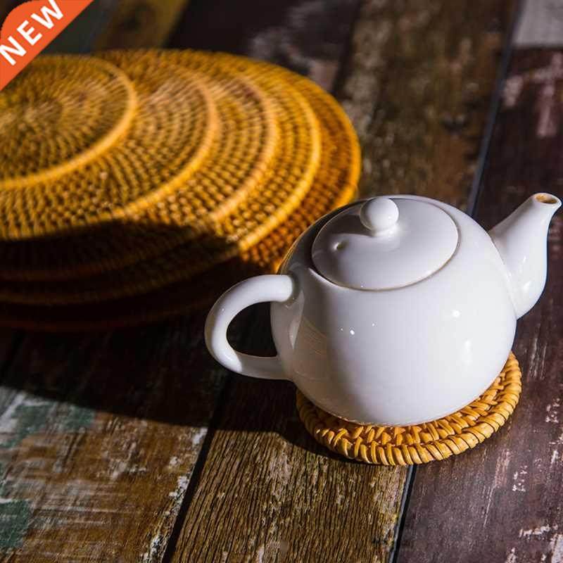Handmade Rattan Mat Coasters Tea Coffee Drinks Pot Cushion P