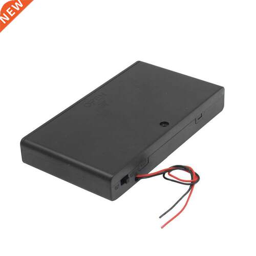 Two Wire Leads ON/OFF Switch Black 8 x 1.5V AA Battery Case