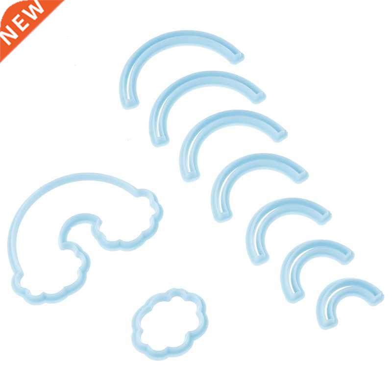 9cps/set 3D Printed Fondant Cookie Cutter Biscuit Mold Rainb