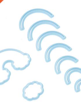 9cps/set 3D Printed Fondant Cookie Cutter Biscuit Mold Rainb