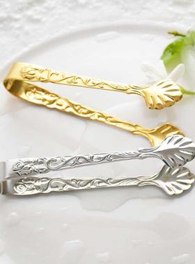 1PC Stainless Steel Ice Cube Clips Sug Tongs Foods BBQ Cli