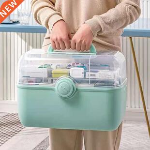 Aid Kit Storage Box Folding 3 Tiers Plastic High Capacity Fa