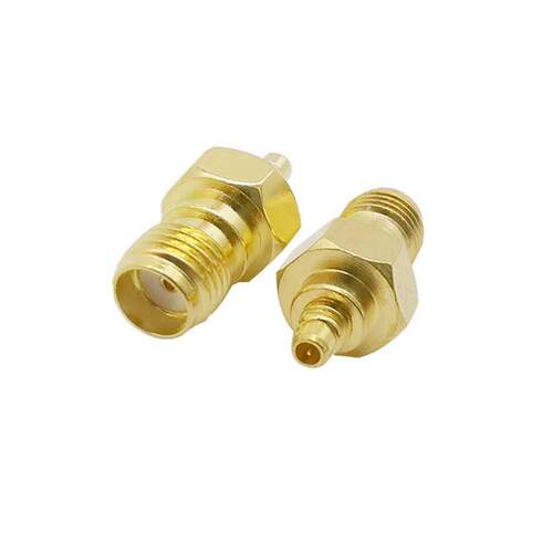 1Pcs Gold-plated Brass MMCX Male Plug to SMA Female Jack RF