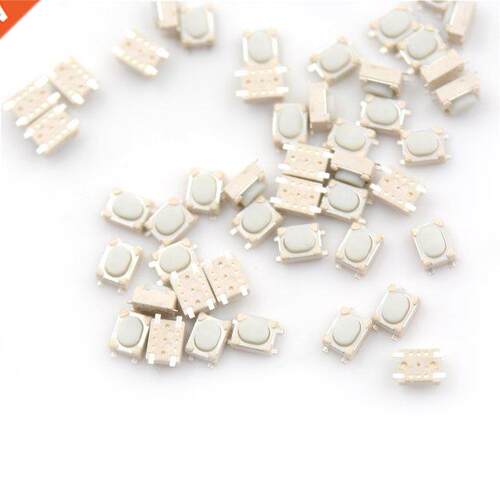 50PCS SMD 4Pin 3*4*2.5mm White Tactile Tact Push Button Micr