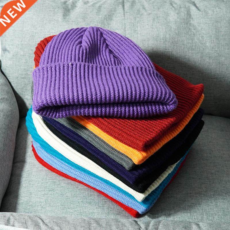 2022 Autumn Black Red Winter Men Women Knitted Hat Solid Sku