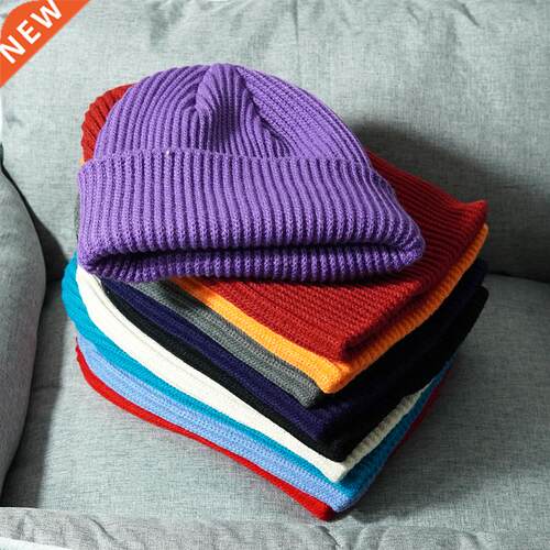 2022 Autumn Black Red Winter Men Women Knitted Hat Solid Sku