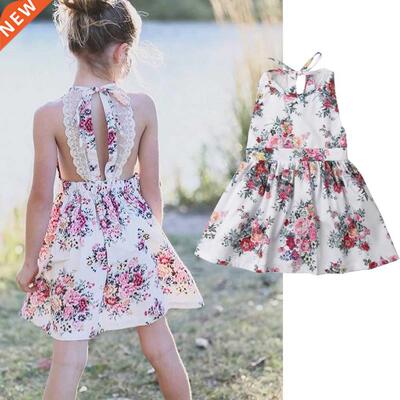 2020 Summer Dress for Baby Girl Sveless Floral Printed Ba