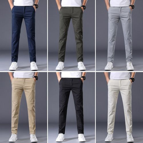 7 Colors Men's Classic Solid Color Summer Thin Casual Pants