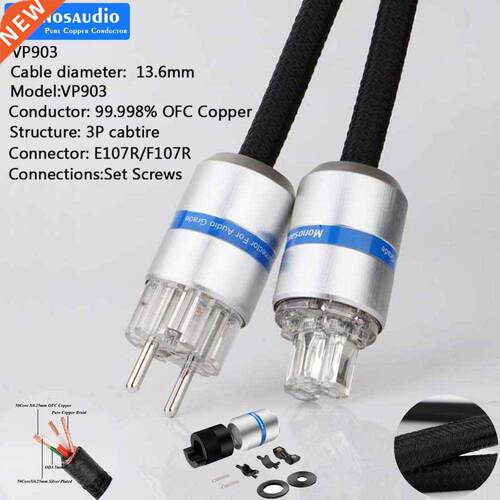 Monosaudio XHi-End Hifi Audio Power Cable Power Cord with EU