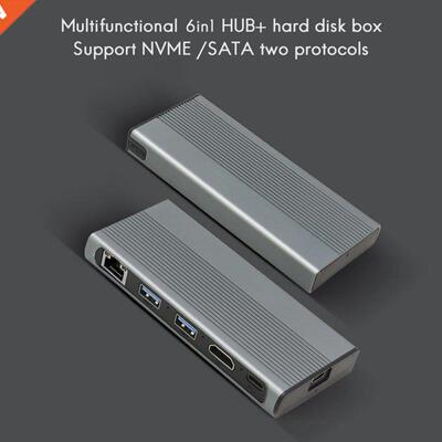 USB C HUB Type C 3.1 to M.2 NVME NGFF HD 4K 30Hz 1000M LAN 1