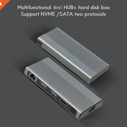 USB C HUB Type C 3.1 to M.2 NVME NGFF HD 4K 30Hz 1000M LAN 1