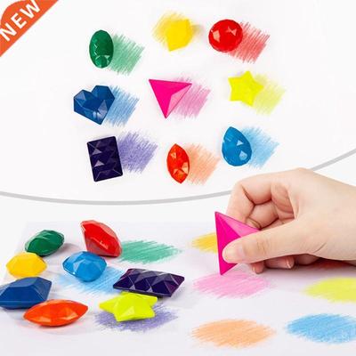 9 Colors Diamond Shape Crayons Non Toxic Washable Painting D