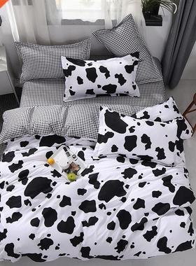 White Black Cow Leopard Printed Bed Cover Set Kids Duvet Cov