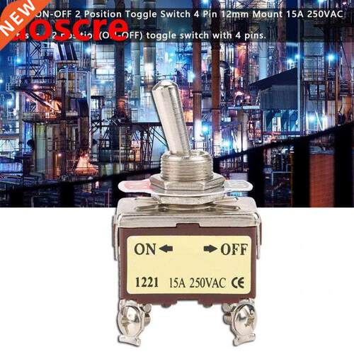 5PCS 1221 Mini Toggle Switch 12mm 4 Pin 2 Position Latching
