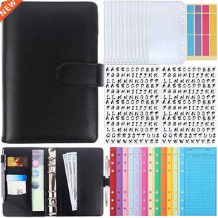 A6 PU Leather Cash Budget Organizer Binder for Money Planner