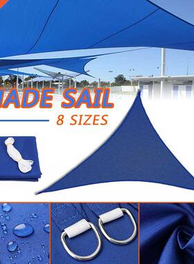 8 Sizes Blue 300D Regular Triangle Shade Sails Waterproof Su