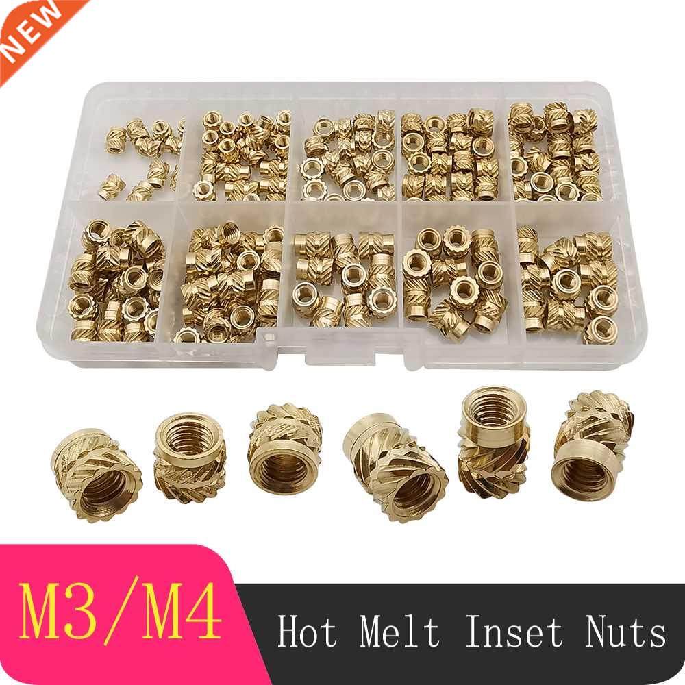 170Pcs/Box M3 M4 Brass Hot Melt Inset Nuts Assortment Kits T